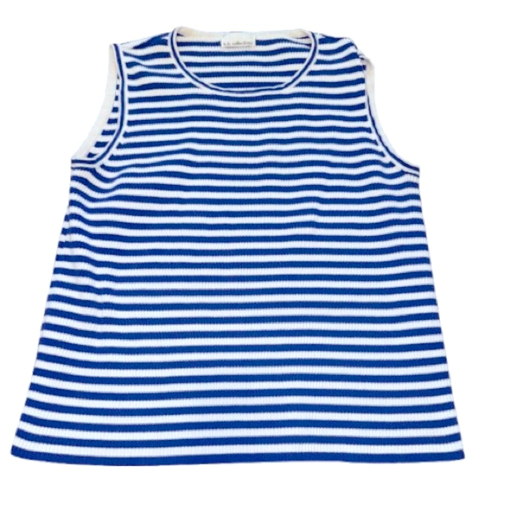 Vintage k.b. collections women’s large  Blue and White Striped Tank Sweater